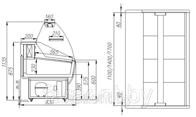 Холодильная витрина Полюс ЭКО Praia G85 SV 1,5-1 (ВХСр-1,5) -5 +5 - фото 2 - id-p3595209