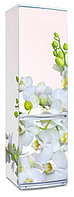 Наклейка на холодильник "Орхидея на бело-розовом фоне"