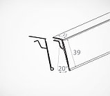 Ценникодержатель для стеклянных полок 1000*39 мм пластиковый прозрачный gls, фото 3