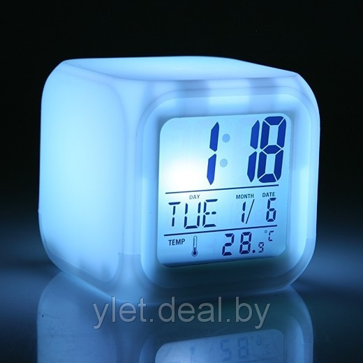 Будильник часы Светящийся куб - фото 1 - id-p2899534