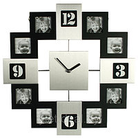 Часы настенные с 12 рамками под фотографии