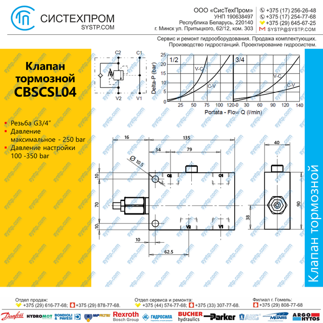 CBSCSL04 Клапан тормозной, G3/4