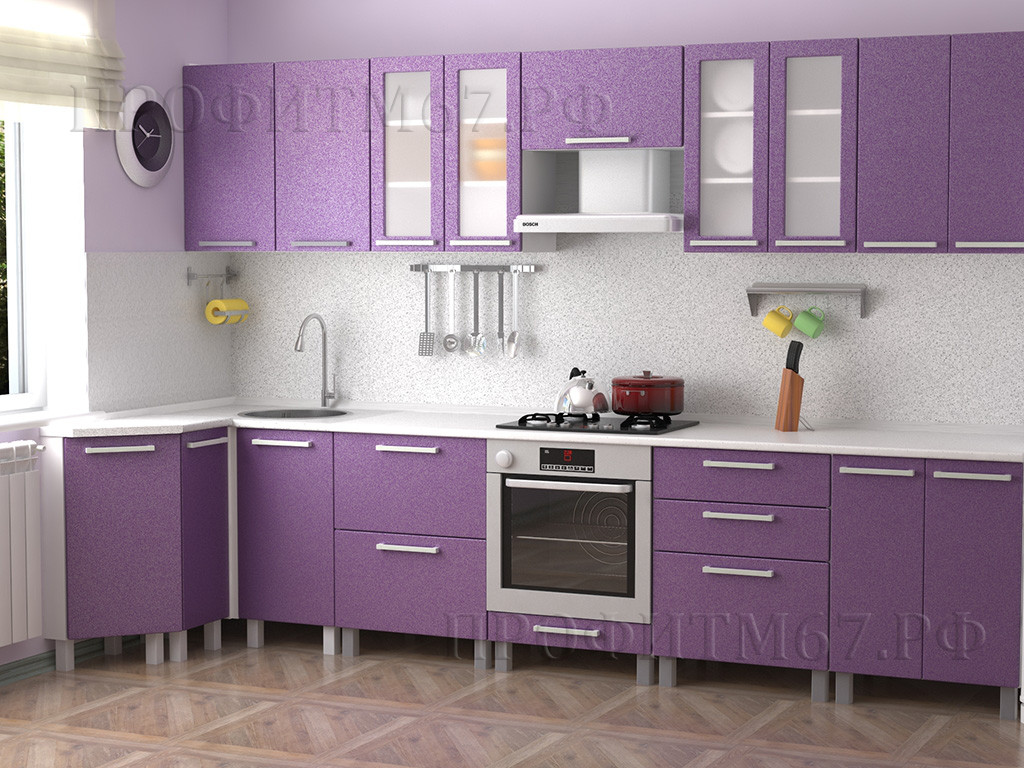 Кухня МДФ Фиолетовый металлик - фото 1 - id-p76481218