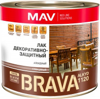 Лак декоративно-защитный бесцветный глянцевый BRAVA ALKYD 1120  1 л.