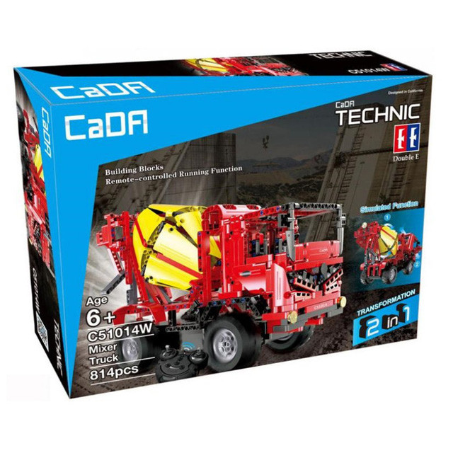 Конструктор радиоуправляемый CaDa Technic C51014W "Бетономешалка 2в1" с аккумулятором 814 деталей - фото 9 - id-p76555216