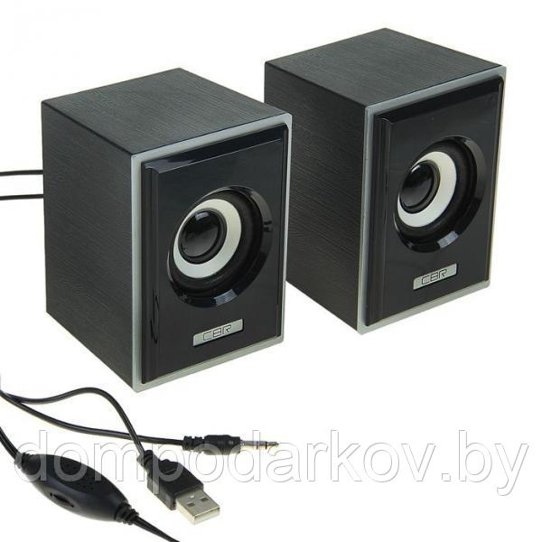 Акустическая система 2.0 CBR CMS 408 Black-Silver, 3 Вт, 2 колонки, USB, черно-серая - фото 1 - id-p76560523