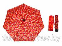 Зонт механический «Сердечки», 3 сложения, 7 спиц, R = 55 см, цвет красный, фото 5