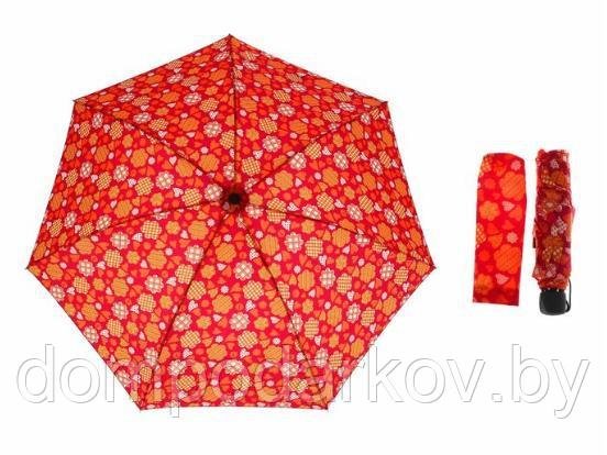 Зонт механический «Сердечки», 3 сложения, 7 спиц, R = 55 см, цвет красный - фото 5 - id-p76560785
