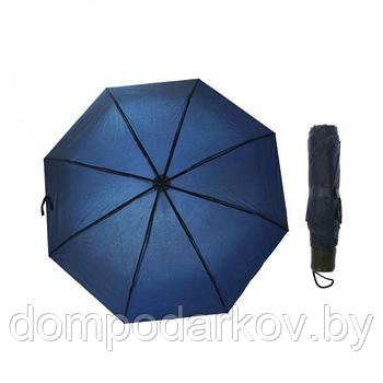 Зонт механический, однотонный, R=48см, цвет тёмно-синий
