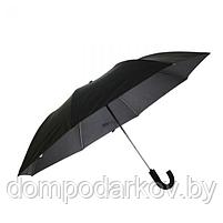 Зонт полуавтомат, R=54см, цвет чёрный, фото 2