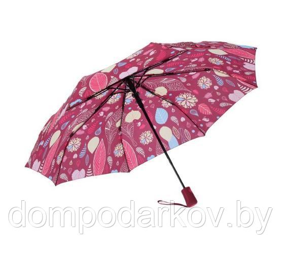 Зонт полуавтомат, R=55см, цвет бордовый - фото 3 - id-p76560794