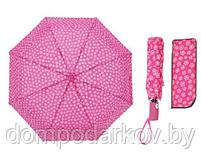 Зонт полуавтоматический «Незабудки», 3 сложения, 8 спиц, R = 55 см, цвет розовый, фото 6