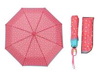 Зонт полуавтоматический «Цветочки», 3 сложения, 8 спиц, R = 55 см, цвет розовый, фото 2