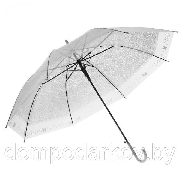 Зонт полуавтоматический "Кружево", трость, R=46см, цвет белый - фото 2 - id-p76560808