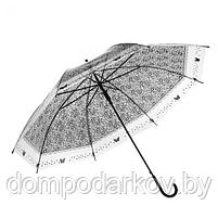 Зонт полуавтоматический "Кружево", трость, R=46см, цвет чёрный, фото 2