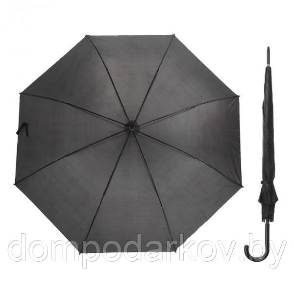 Зонт полуавтоматический "Классика", трость, R=58см, цвет чёрный - фото 1 - id-p76560807