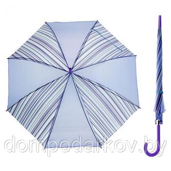 Зонт-трость "Полоска", полуавтоматический, R=55см, цвет сиреневый