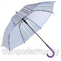 Зонт-трость "Полоска", полуавтоматический, R=55см, цвет сиреневый, фото 2