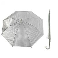 Зонт-трость 3D, полуавтоматический, R=55см, цвет белый