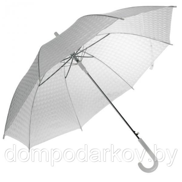 Зонт-трость 3D, полуавтоматический, R=55см, цвет белый - фото 2 - id-p76560812