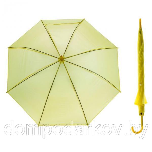 Зонт-трость, полуавтоматический, R=46см, цвет жёлтый - фото 1 - id-p76560816
