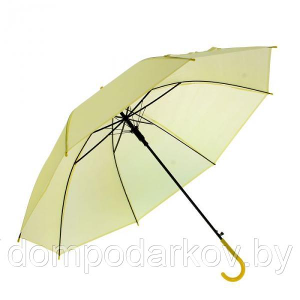 Зонт-трость, полуавтоматический, R=46см, цвет жёлтый - фото 2 - id-p76560816