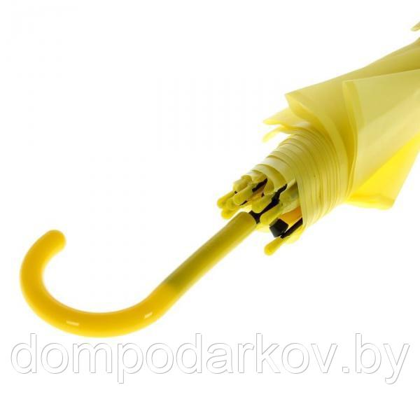 Зонт-трость, полуавтоматический, R=46см, цвет жёлтый - фото 3 - id-p76560816