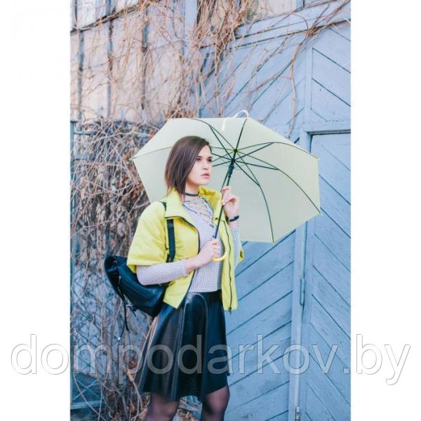 Зонт-трость, полуавтоматический, R=46см, цвет жёлтый - фото 4 - id-p76560816