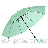 Зонт-трость, полуавтоматический, R=46см, цвет зелёный, фото 2