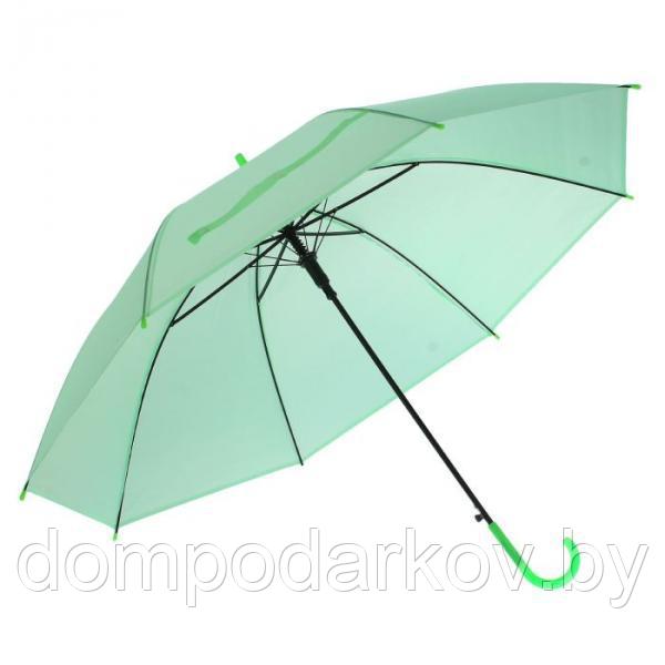 Зонт-трость, полуавтоматический, R=46см, цвет зелёный - фото 2 - id-p76560817