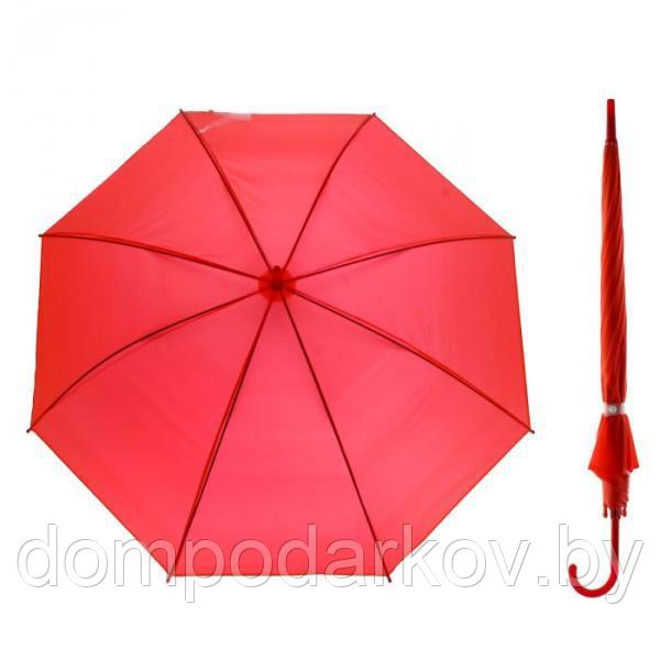 Зонт-трость, полуавтоматический, R=46см, цвет красный - фото 1 - id-p76560818