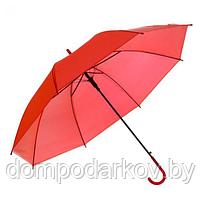 Зонт-трость, полуавтоматический, R=46см, цвет красный, фото 2