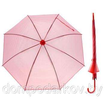 Зонт-трость, полуавтоматический, R=46см, цвет розовый
