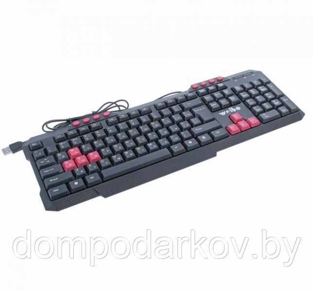 Клавиатура игровая, мультимедийные клавиши, черная