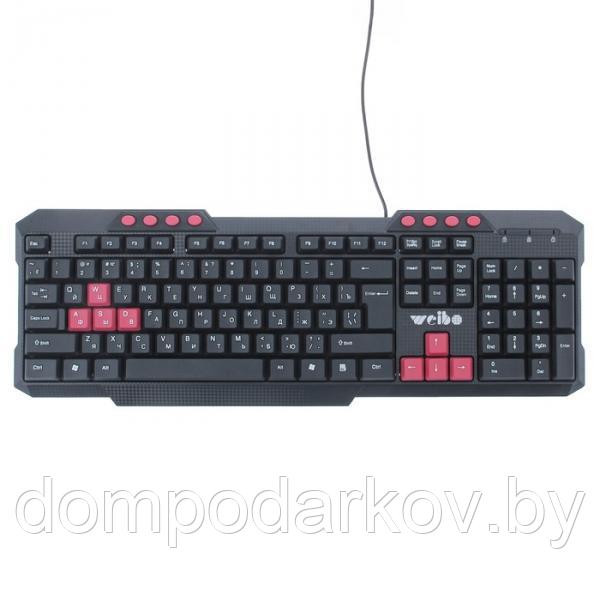 Клавиатура игровая, мультимедийные клавиши, черная - фото 2 - id-p76560848