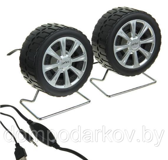 Колонки Perfeo WHEELS 2.0, 2х3 Вт, USB