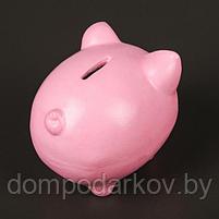 Копилка "Свинка" (Хочу разбогатеть), розовая, фото 3