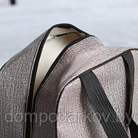 Косметичка-сумочка Пастель, 22*15,5*20,5, отд на молнии, ручки, коричневый, фото 3