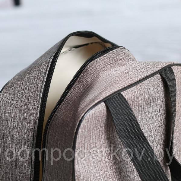 Косметичка-сумочка Пастель, 22*15,5*20,5, отд на молнии, ручки, коричневый - фото 3 - id-p76561064