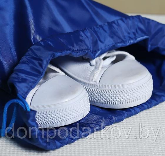 Мешок для обуви на шнурке, 1 отдел, цвет синий