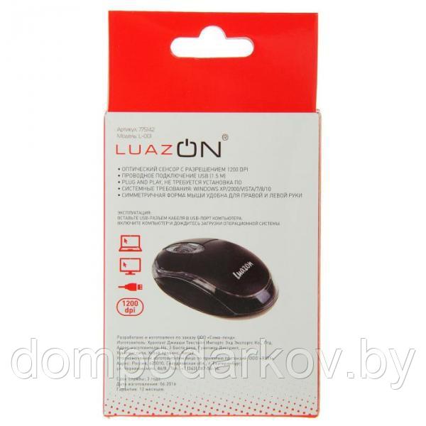 Мышь Luazon L-001, оптическая, проводная, подсветка, 1200 dpi, провод 1.1 м, USB - фото 7 - id-p76561375