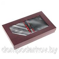 Набор подарочный 3в1 (галстук в полоску+ручка+кошелёк), в карт коробке, 24*14,5*4,5см, фото 3
