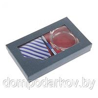 Набор подарочный 3в1 (галстук+пепельница+ручка), в карт коробке, 24*14,5*4см, фото 3