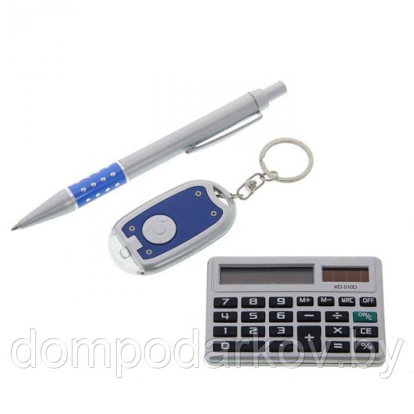 Набор подарочный 3в1: ручка, калькулятор, фонарик - фото 2 - id-p76561464