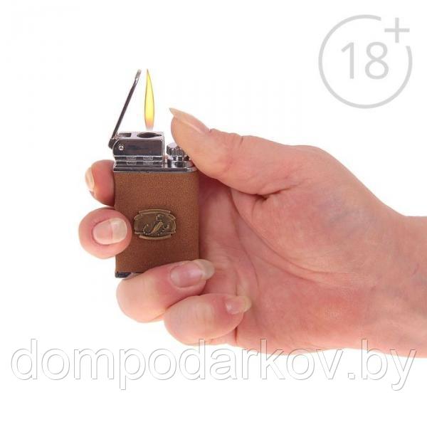 Набор подарочный 4в1 "Скорпион": ручка, брелок, портсигар, Зажигалка пьезо газ, коричневый - фото 3 - id-p76561469