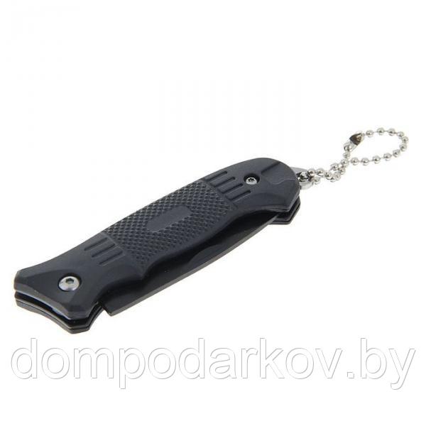 Нож складной с пластик. черной рукоятью,15 см, цепочка - фото 2 - id-p76561527