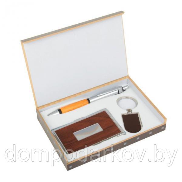 Подарочный набор, 3 предмета в коробке: ручка, брелок, визитница - фото 1 - id-p76561642