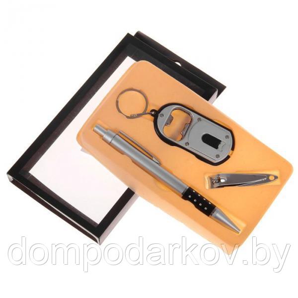 Подарочный набор, 3 предмета в коробке: ручка, брелок-открывалка-фонарик, кусачки - фото 1 - id-p76561644