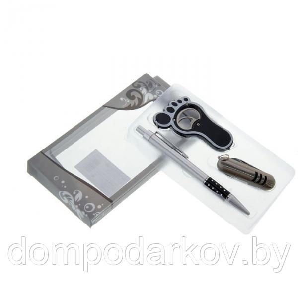 Подарочный набор, 3 предмета в коробке: ручка, брелок-открывашка, нож - фото 1 - id-p76561645