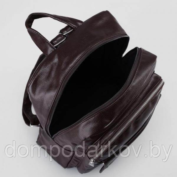 Рюкзак мол L-932, 28*9*35, отд на молнии, 2 н/кармана, коричневый - фото 5 - id-p76561789